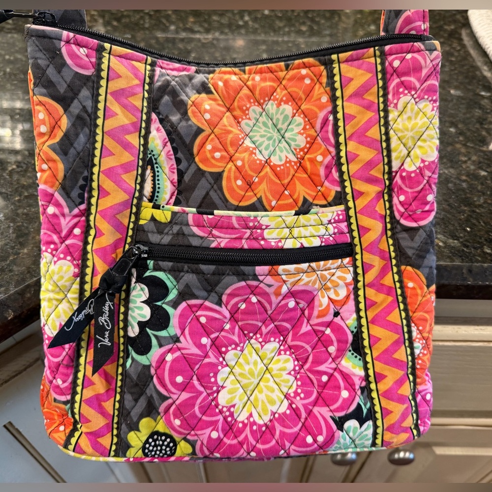 Vera Bradley Colorful Floral Shoulder Bag - Pink, Orange, Yellow